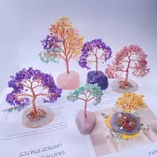 Natural rosa ametista pedra britada pedra áspera diy criativo cristal sorte flor de pêssego árvore presente sala estar e