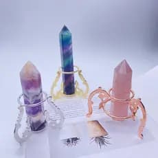 Pilar Hexagonal de ponta única de cristal, proteção Anti-queda, Base de bola de cristal de ponta dupla, exibição de arma