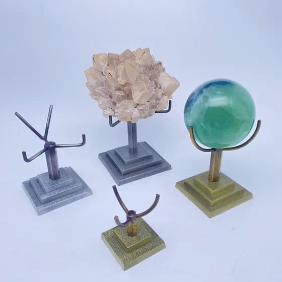 Bola de cristal base de Metal cabaça base grande bola de vidro esférica Mineral etiqueta armazenamento expositor ornamen
