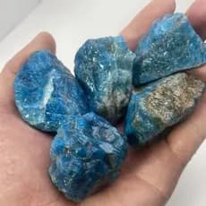 Pedra áspera de apatita azul Natural, pedra britada, etiqueta Mineral, amostra de ensino de rocha, matéria-prima, decora