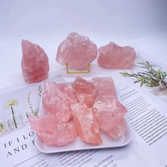 Cristal rosa Natural grande pedra áspera minério rosa cristal pedra esmagada aromaterapia tanque de peixes paisagismo jo