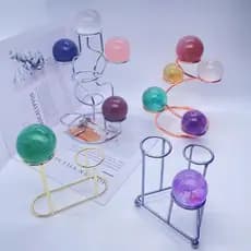 Bola de cristal criativa Base de Metal ferro arte galvanoplastia ouro prata suporte sete bolas Multi-bola suporte decora
