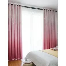 Influenciador cortinas estilo coreano moderno simples Blackout estilo princesa ins oco estrela renda janela tela quarto