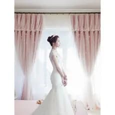 Cortina rosa produto acabado oco estrela Blackout simples moderno quarto menina renda fantasia estilo princesa menina co