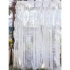 Moderno simples cortina de renda branca janela tela cortina Pastoral Premium meia cortina curta porta divisória instalaç