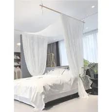 Gaze branca simples cabeceira gaze princesa cama manto Shin-Chan Qing renda gaze net b & b beleza cama cortina mosquitei