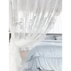 Instalação sem perfuração coreano renda quarto varanda cortina francesa Retro babados estilo princesa Bay janela porta t