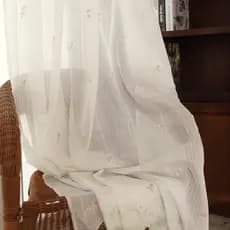 Estilo coreano dupla camada filha quarto branco princesa linda tela de janela bordada terminada cortina haste cortina ch