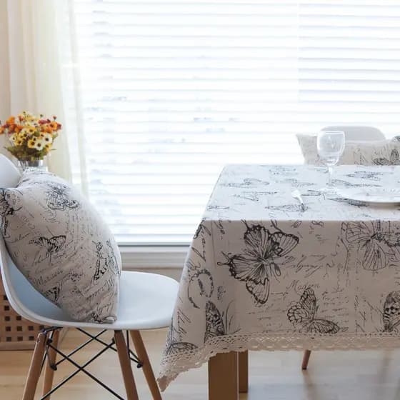 Toalha de mesa país americano algodão linho simples elegante toalha de mesa de café pano carta borboleta decoração do qu