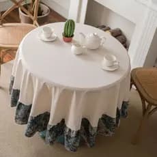 Toalha de mesa redonda grande, toalha de mesa redonda de luxo com luz nórdica, tecido doméstico americano, sala de estar