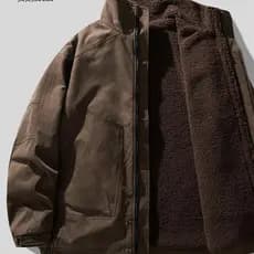 Detroit High-End Heavy Lamb Fleece Engrossado Macacão Jaqueta Acolchoada Jaqueta Acolchoada Masculina Inverno Quente Que
