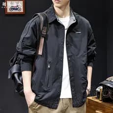 Primavera simples 2026 novo estilo lapela dupla face jaqueta Casual masculina solta tamanho grande High-End espessamento