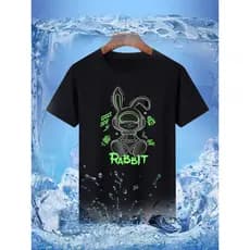 Camiseta infantil de seda gelo de secagem rápida de manga curta verão meninos ao ar livre respirável de alta elasticidad