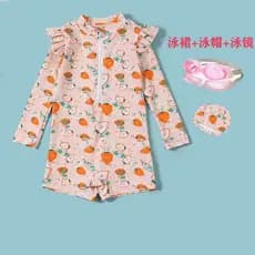 Maiô infantil para meninas, estilo verão, maiô de uma peça, manga comprida, médio, pequeno, bebê, fofo, secagem rápida,