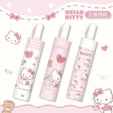 Hellokitty guarda-sol guarda-sol guarda-chuva automático feminino chuva ou chuva protetor solar de dupla utilização U