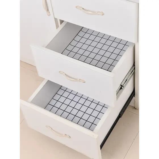 Tapete de gaveta Tapete de armário Tapete de guarda-roupa de papel Pano Cozinha doméstica Adesivo à prova d'água à prova