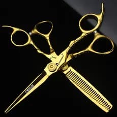 Tesoura de cabeleireiro genuína 20cm corte plano desbaste cabelo quebrado sem costura dentes corte cabeleireiro barbeiro