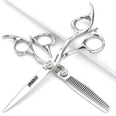 Barbeiro cabeleireiro dedicado cabeleireiro corte plano desbaste cabelo quebrado sem costura 20cm Staghorn V-dente corta