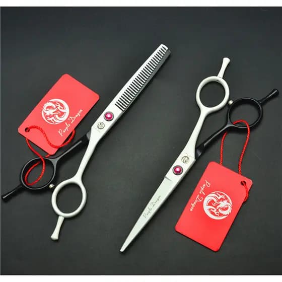 18cm preto branco pintado em forma de a tesoura em forma de a tesoura de corte de cabelo cabeleireiro tesoura plana teso