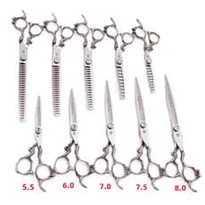 Zilong tesoura de corte de cabelo profissional corte plano franja osso de peixe tesoura de dente 18/20/23/25/27cm tesour