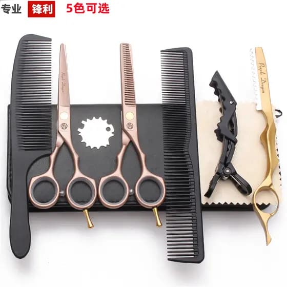 Dragão roxo 18cm pintura profissional barbeiro tesoura salão de beleza corte plano dentes corte franja desbaste cabelo q