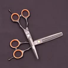 Firesmith 正 Tesoura de corte de cabelo com cabo simétrico, corte plano, desbaste de dentes, franja, corte de cabelo infa