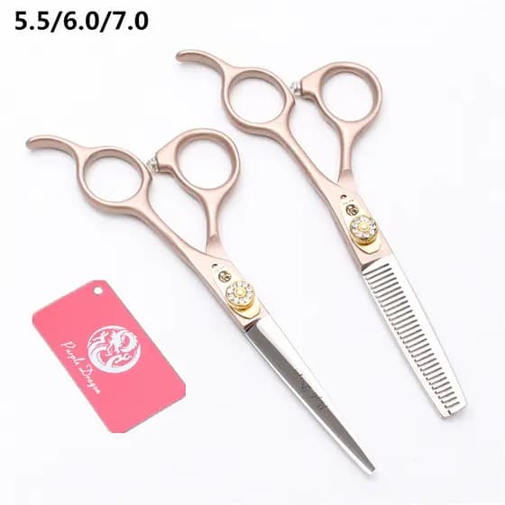 Roxo dragão salão de cabeleireiro profissional corte de cabelo tesoura corte reto franja corte de cabelo dentes corte de