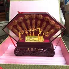 Ruyi ornamentos madeira de pêssego Tianbao Jiuru Baxian Babao cerimônia de abertura de escritório em casa auspicioso ruy