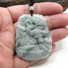 Jade Natural dragão pescoço jóias único dragão voando Ruyi dragão pingente colar dominador dragão marca colar masculino