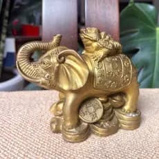 Elefante de bronze puro sapo dourado ornamentos elefante da sorte Ruyi bronze elefante rico luxuoso casa loja decorações