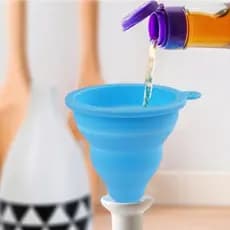 Funil dobrável retrátil de pescoço longo, 10.5cm, Mini funil doméstico, dispensador de líquidos, Silicone de qualidade a