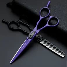 Jiushi tesoura de barbeiro genuíno cabeleireiro profissional conjunto tesoura plana desbaste dentes sem costura tesoura