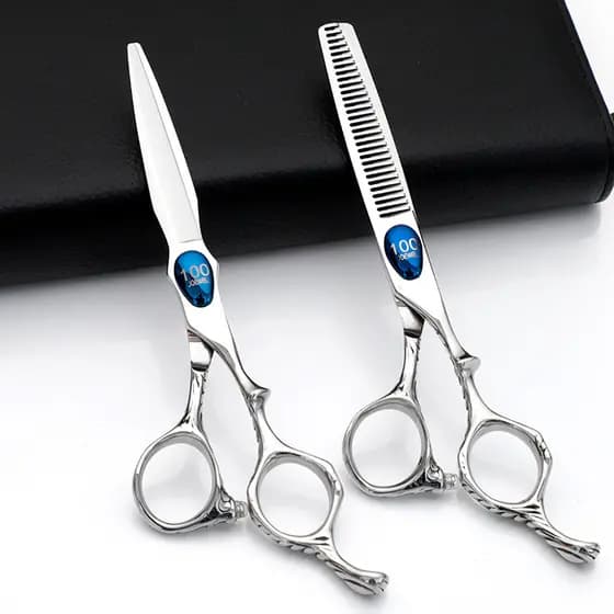 Tesoura de cabeleireiro estilista profissional tesoura plana desbaste sem costura dentes corte de cabelo salão de beleza