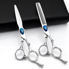 Tesoura de cabeleireiro estilista profissional tesoura plana desbaste sem costura dentes corte de cabelo salão de beleza