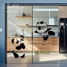 Bonito Panda porta de vidro da cozinha Anti-colisão adesivo banheiro varanda deslizante porta janela decoração adesivo d