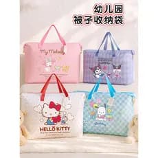 Sanrio saco de armazenamento de colcha de jardim de infância, roupas dedicadas para bebês, embalagem de colcha, sacola d