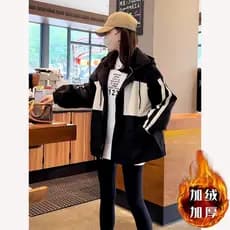 2026 Novo Estilo [Fleece Plus Algodão 2026 Jaqueta Quente Tempestade Feminina Inverno High-End Solto Top de Comprimento