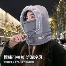 2026 novo estilo inverno quente lei Feng chapéu forro de lã engrossado máscara à prova de frio babador chapéu de uma peç