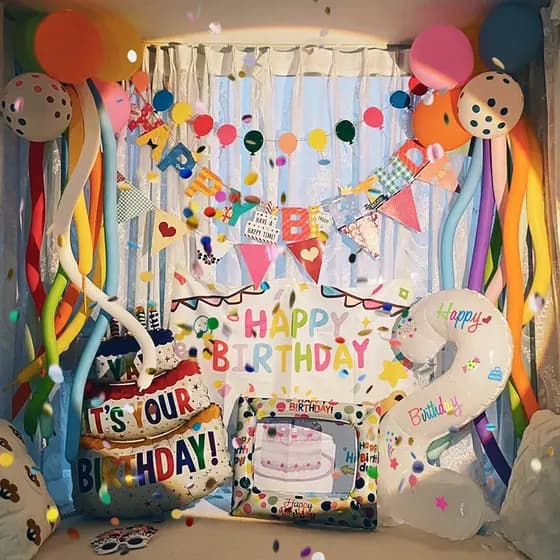 Influenciador decoração de aniversário crianças balão festa decoração cena um ano de idade bebê feliz aniversário menino