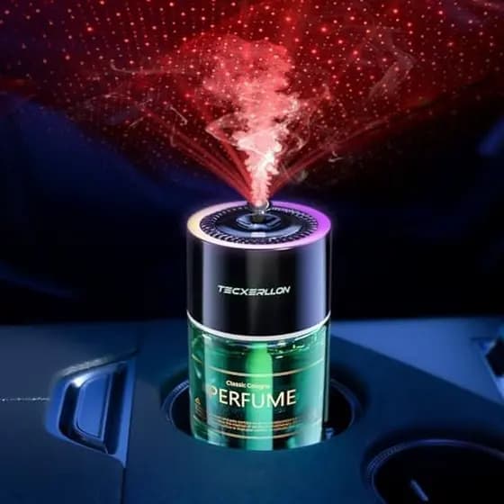Difusor de ambientador para carro inteligente TECXERLLON com luz das estrelas, Perfume de 120ml, liga/desliga automática