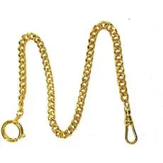 OGLE Cinto de corrente de relógio de bolso de ouro genuíno galvanizado de cobre puro, corrente de carteira, corrente de
