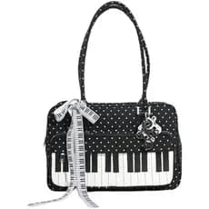 Caprichoso Twee Grande Piano Bolsa De Ombro Harajuku Polka Dot Y2k Vintage Preppy Acessórios Caprichosos