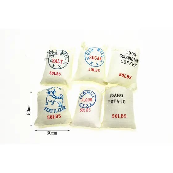 1: 6 suprimentos fornecimento saco de pano modelo em miniatura comida brinquedo cena casa boneca acessórios Mini arroz s
