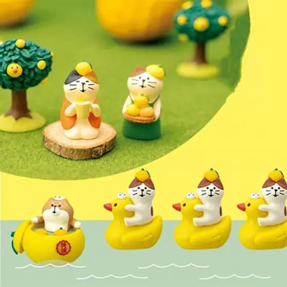 Zakka estilo japonês toranja temporada pequenos ornamentos frutas toranja árvore banho gato na moda jogar Wenniao INS or