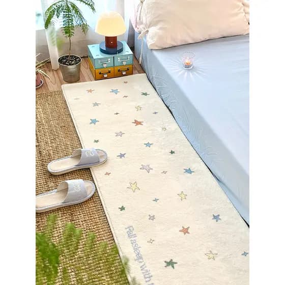 Cobertor de cabeceira estilo ins tapete estrela simples casa quarto longo tapete cabeceira janela varanda tapete