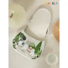 Gato pintado à mão Mori Retro estilo Pastoral saco bolinho meia lua saco do mensageiro nicho Casual crescente saco AC261