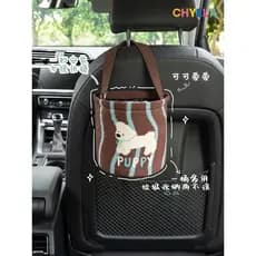 Filhote de cachorro bonito caixa de armazenamento de carro Desktop lata de lixo portátil pendurado caixa de armazenament
