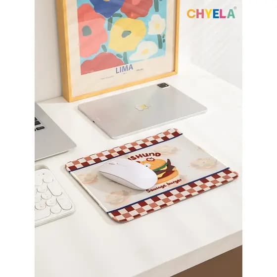 Caiyilai x Split Bear Burger Dog Mouse Pad Jogo Escritório Costura Espessada Antiderrapante Resistente ao Desgaste QT967