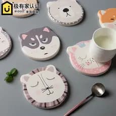 Península bom produto criativo diatom lama coaster Natural diatomáceas terra absorção de água bonito Anti-escaldante chá
