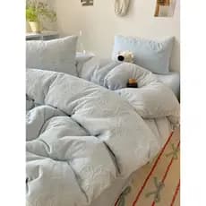 Estilo coreano Bowknot tridimensional esculpido leite veludo conjunto de quatro peças inverno dupla face forro de lã 1.5